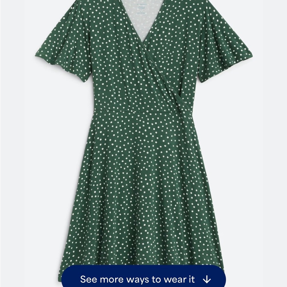 Green Polka Dot Wrap Dress - Women's